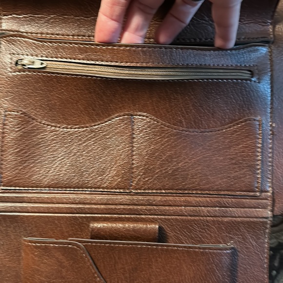 Steiner Vintage Leather Foldout Briefcase Crossbody Purse Handbag Brown Leather - Picture 7 of 9